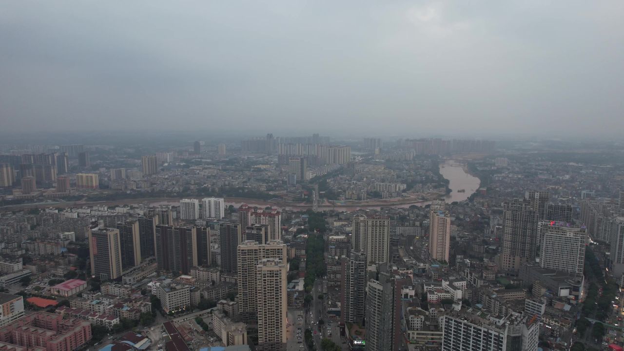 广西钦州城市全景航拍