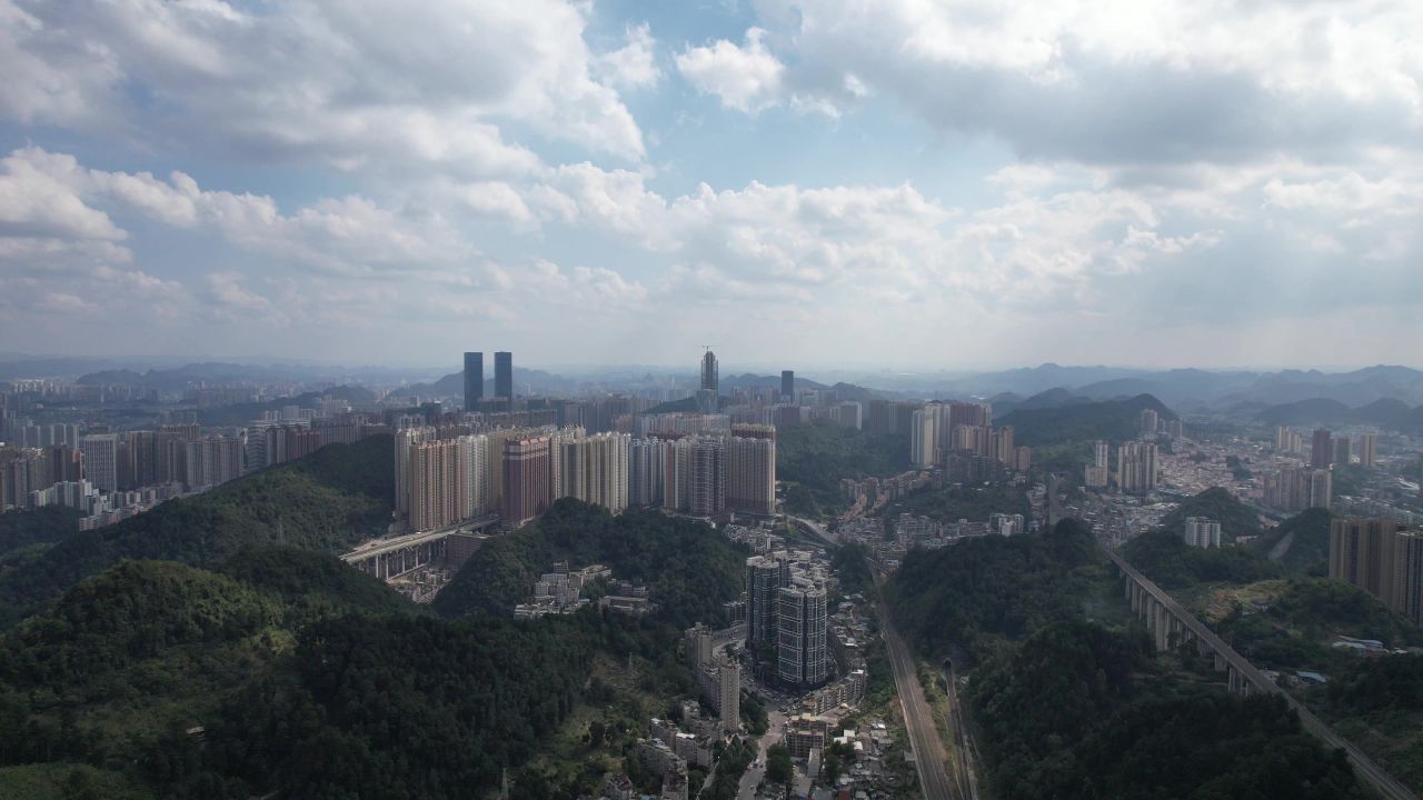 贵州贵阳城市风光航拍