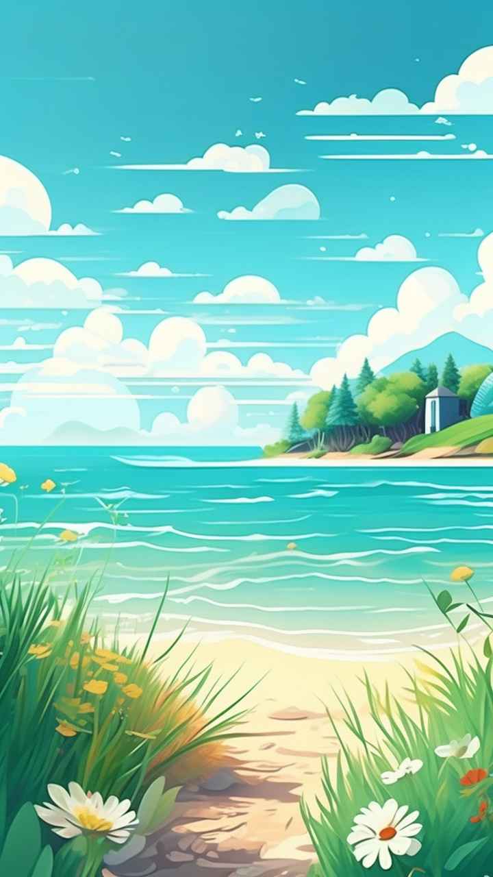 海边的插图梦幻般的自然田园风光 2