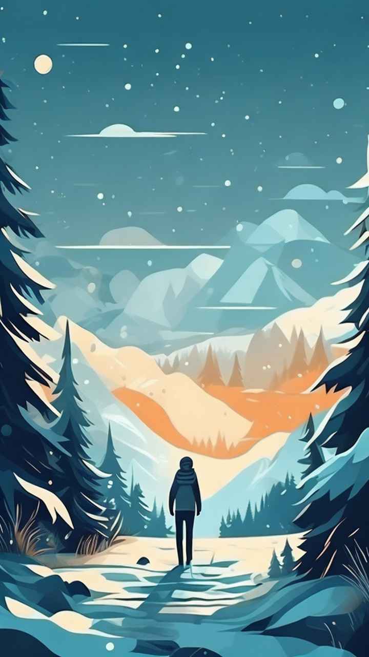 插画冬季背景图 23