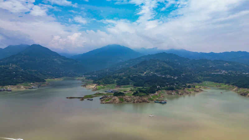 航拍长江三峡风光雄伟山川河流