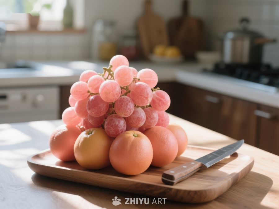 厨房案板上的葡萄与番茄 52