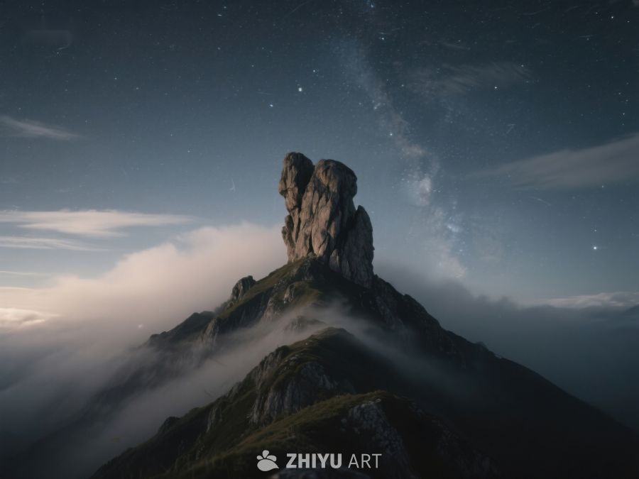 夜空下的孤峰云海 283