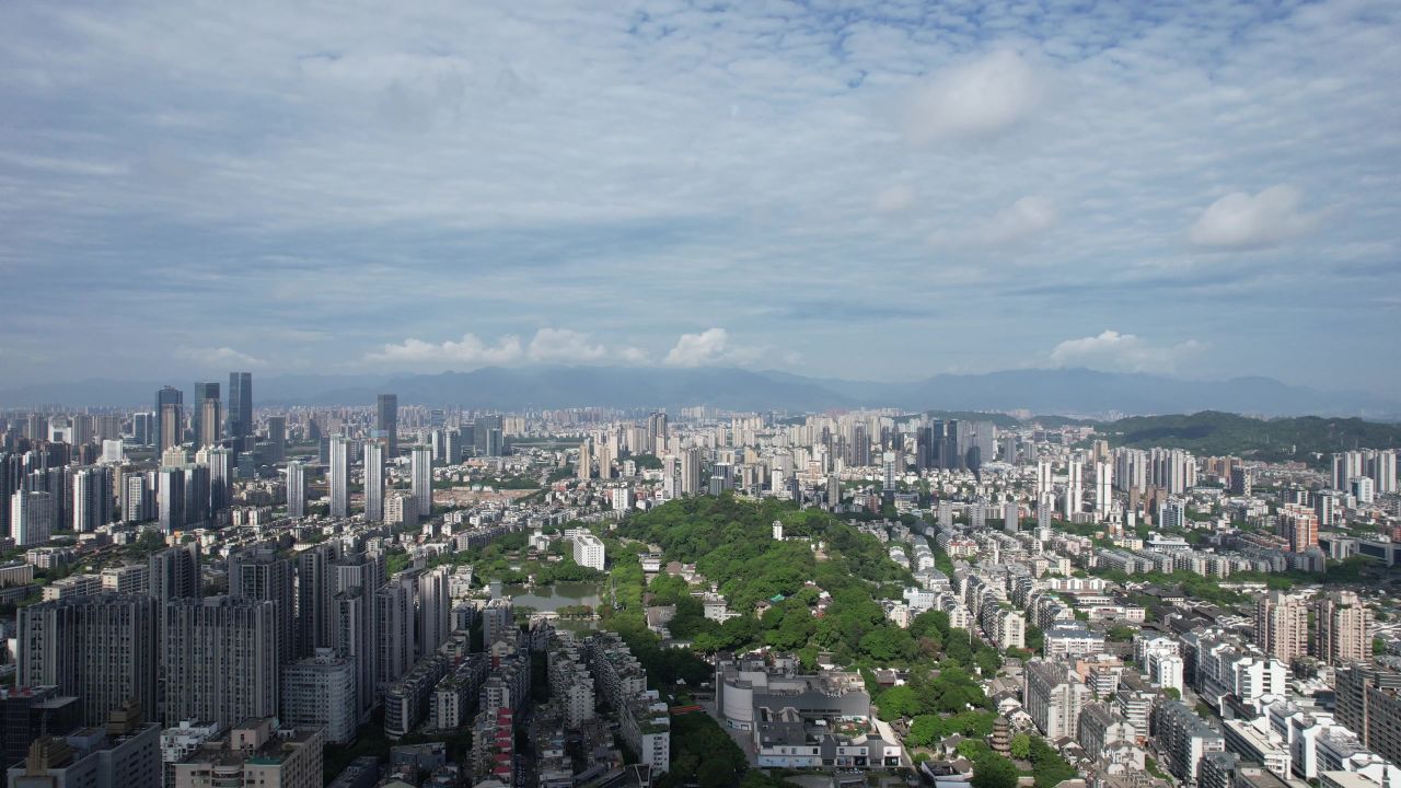 福建福州城市风光航拍 