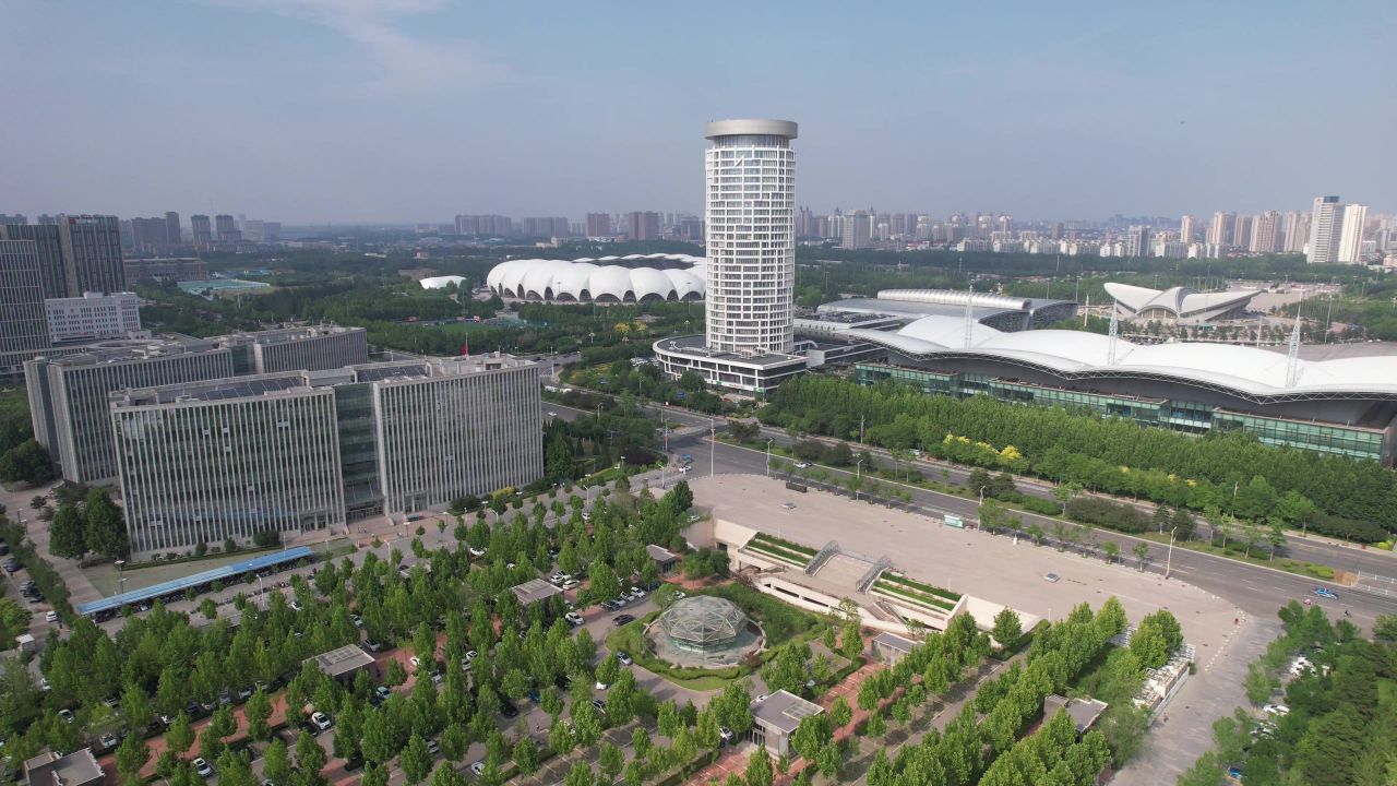 河北沧州城市风光地标建筑航拍