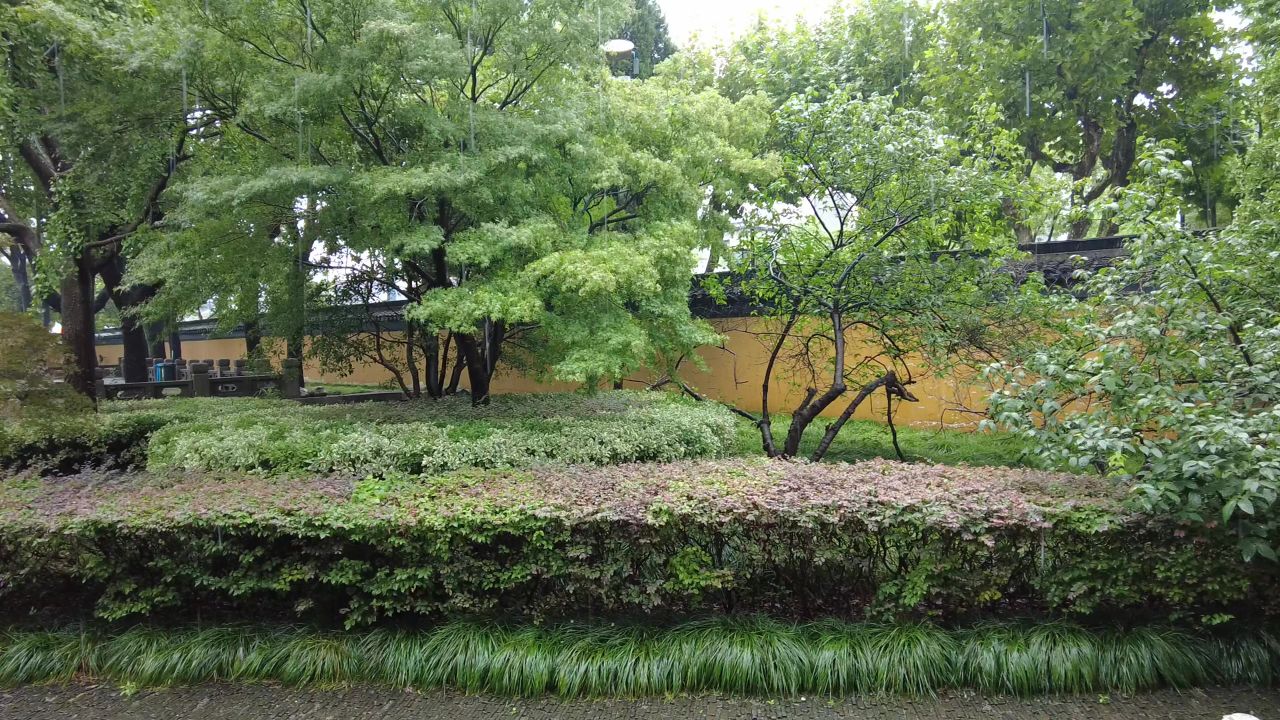  寺庙下雨素材苏州北寺塔实拍