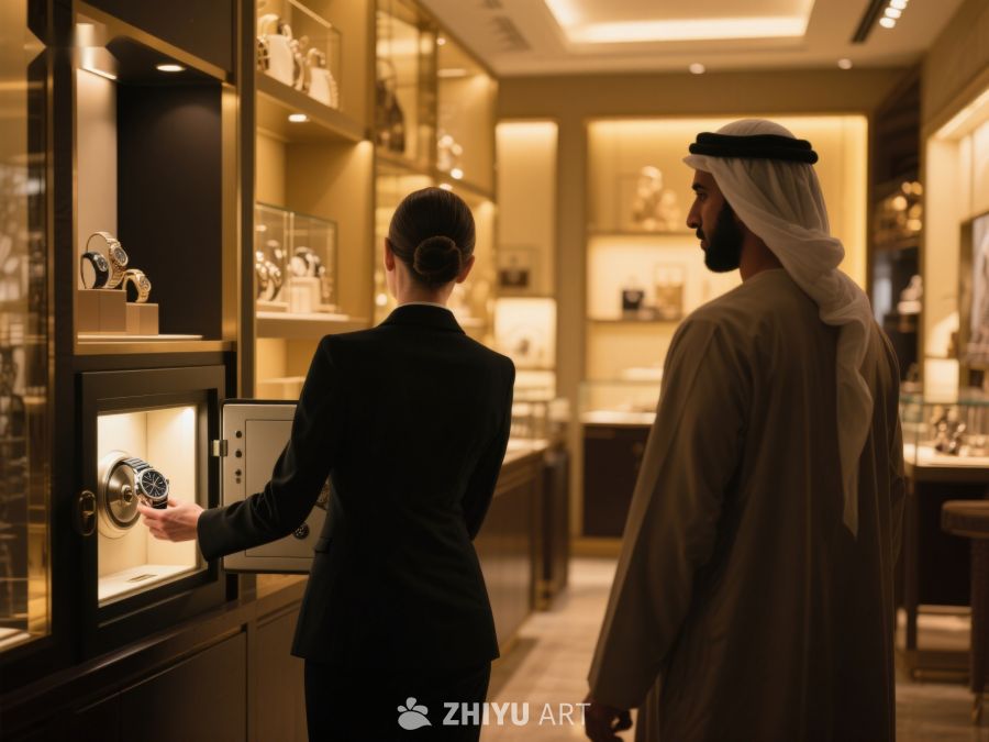 珠宝店内的顾客与销售人员互动 525