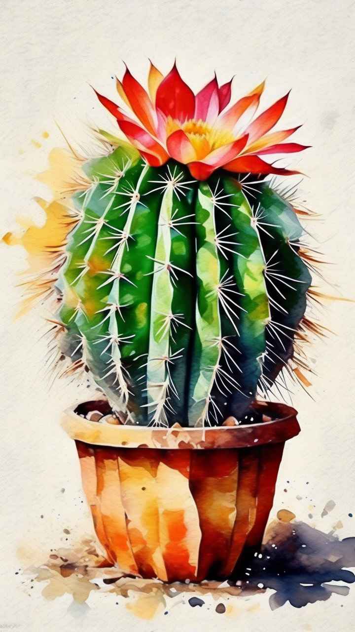 仙人掌自然植物插画 74