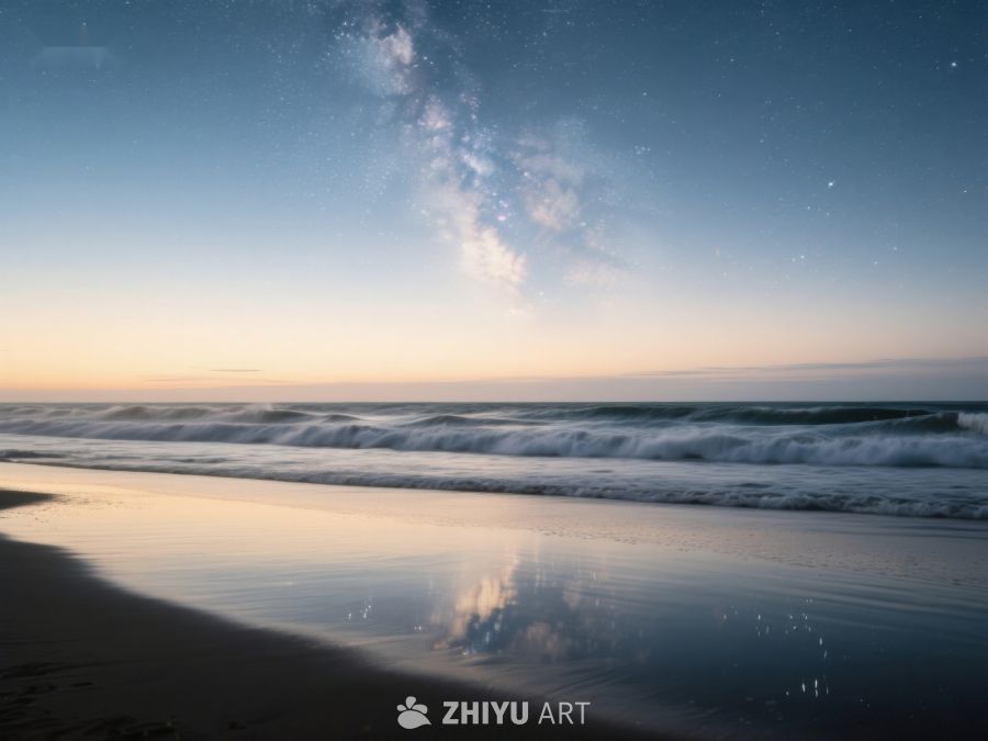 星空下的海滩夜景 193