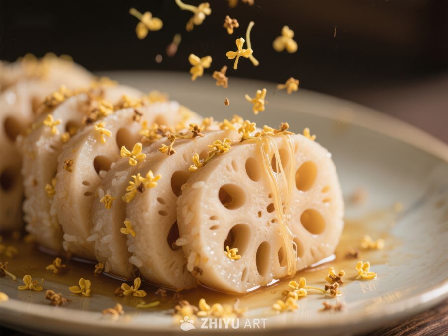 莲藕桂花蜜饯美食特写 477