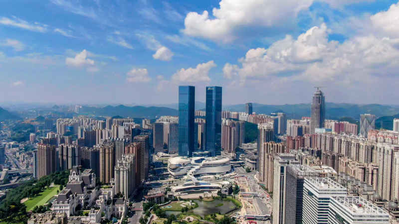 贵州贵阳城市建设航拍摄影图