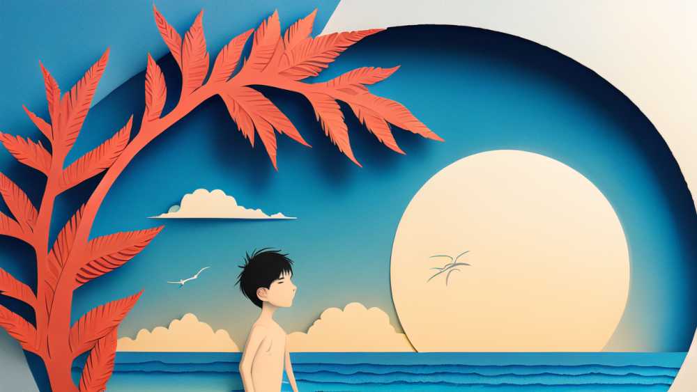 剪纸海报小暑插画海报