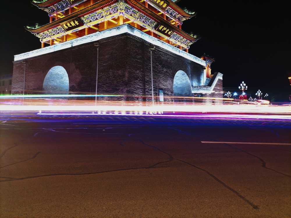 钟鼓楼夜景光轨
