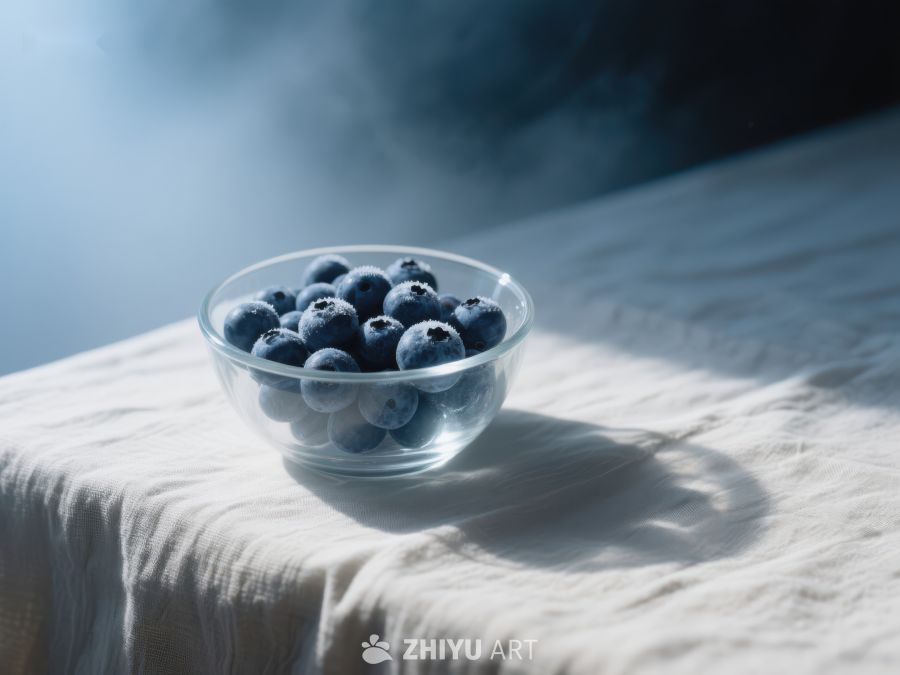 玻璃碗中的新鲜蓝莓 43
