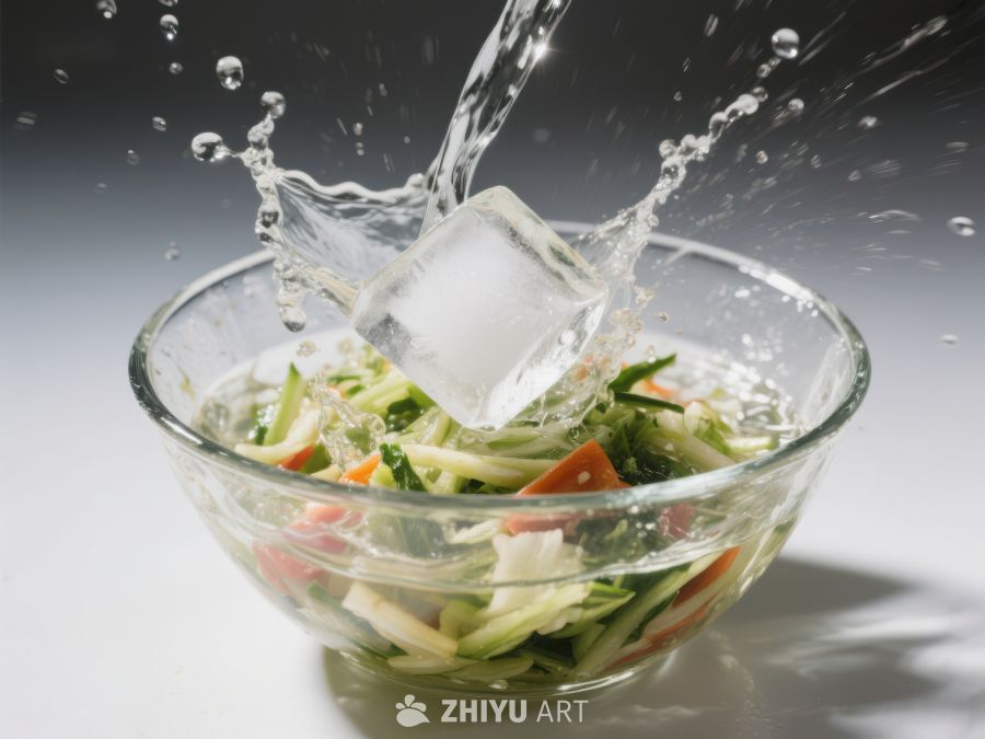 冰块落入蔬菜沙拉瞬间 23