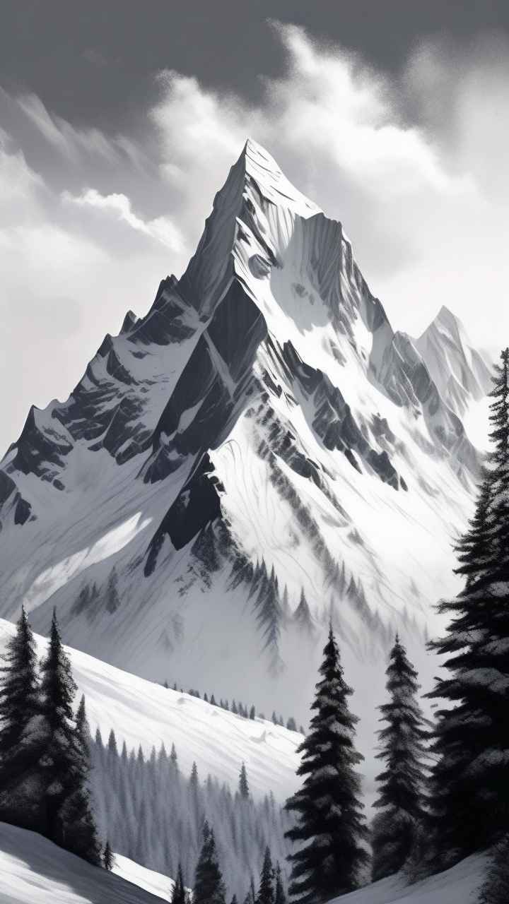 冬季背景图插画雪山雪景 8
