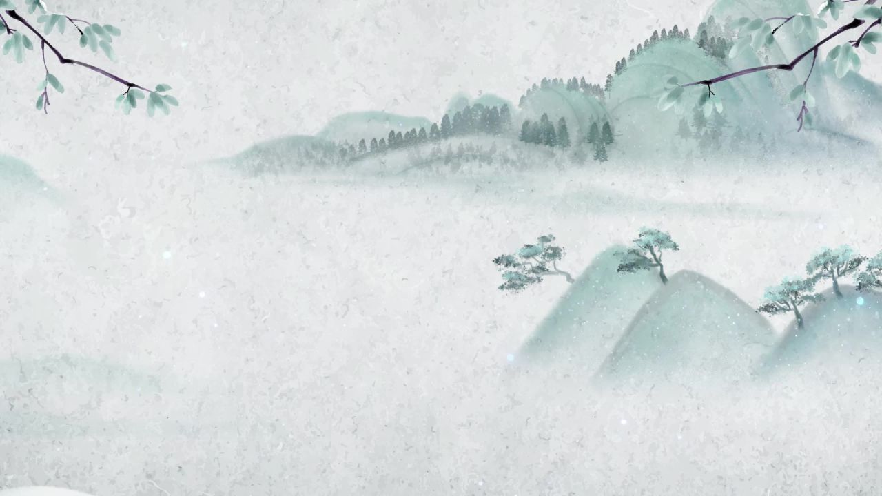 古风卷轴开场LED背景中国风意境水墨山水画舞台视频动态背景素材 7