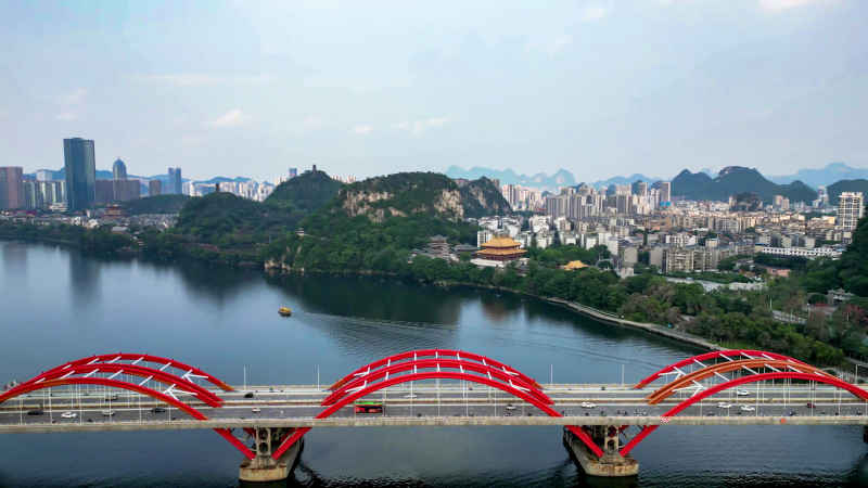广西柳州城市风光航拍摄影图 
