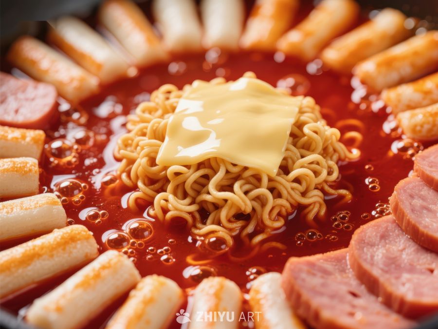 辣汤火锅中的泡面与食材 347