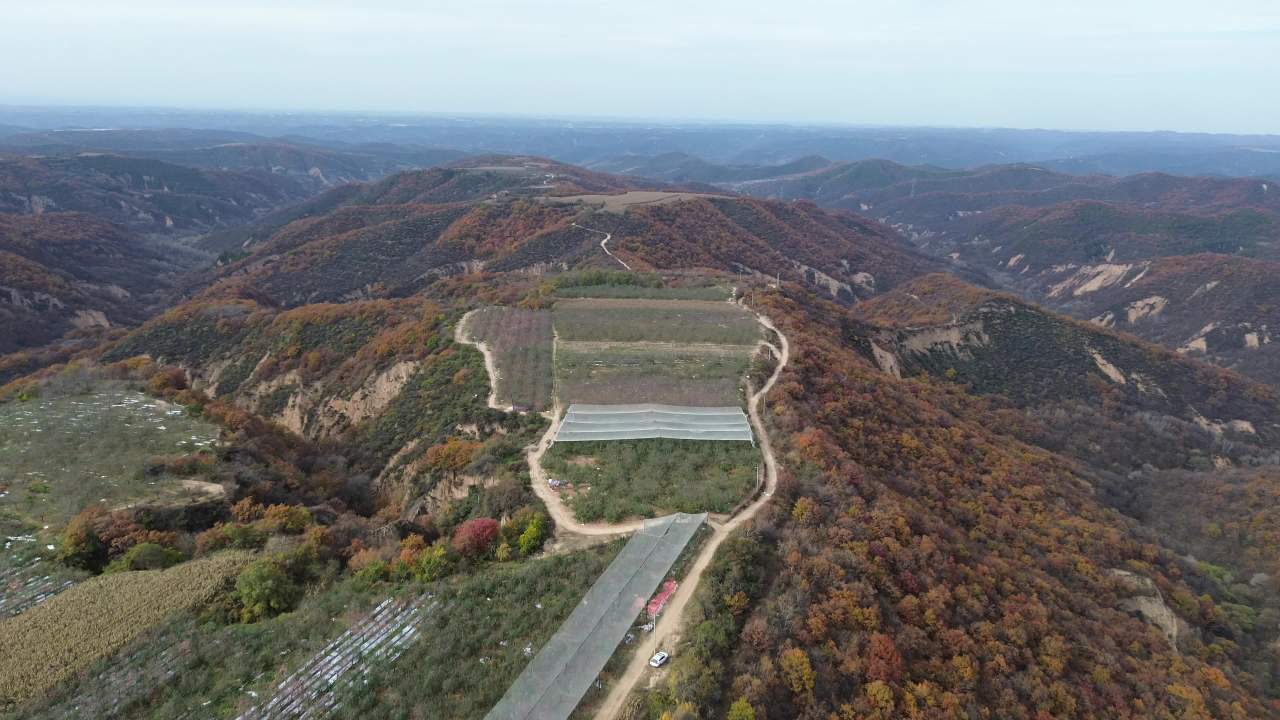 黄土高原，陕西航拍，山丘高地