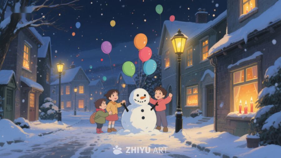 冬夜雪地里的欢乐时光 111