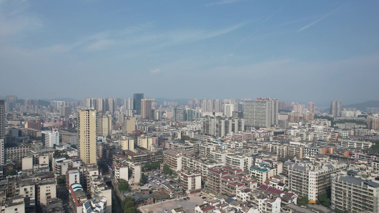 湖南郴州城市建设地标建筑航拍 