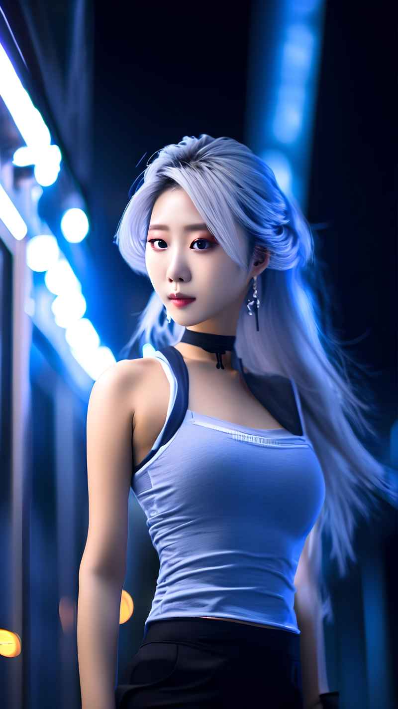 蓝色夜光时尚美女达人 31