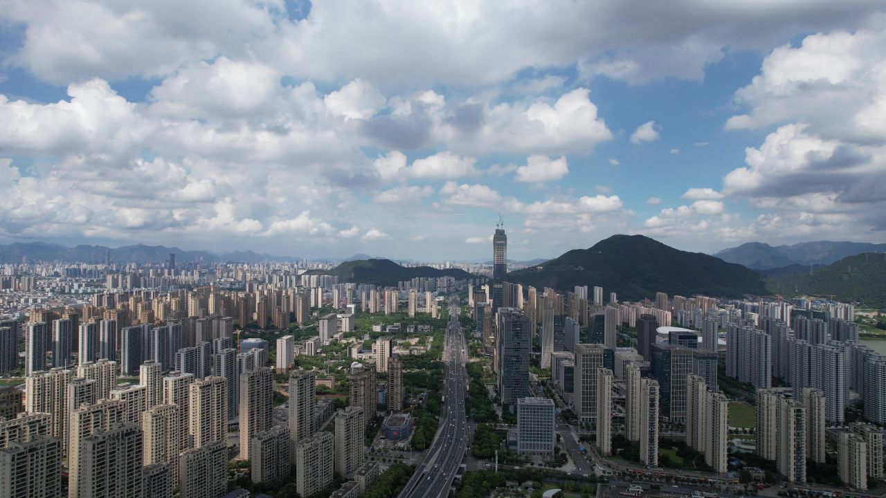 浙江温州城市风光航拍