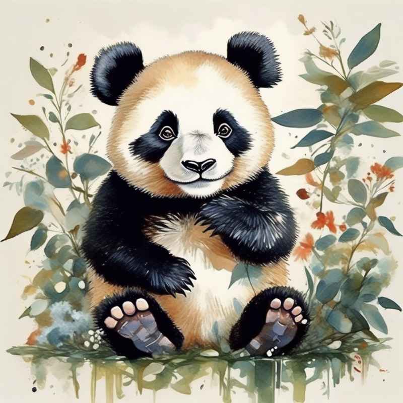 可爱熊猫插画简约风格 150