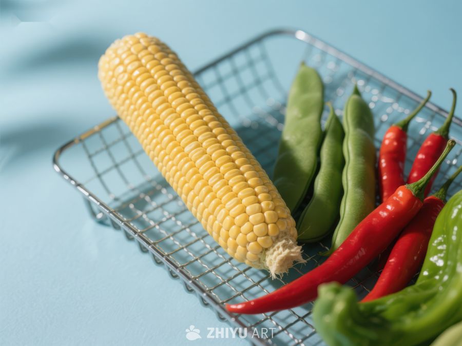 玉米辣椒与豆荚的清新组合 817