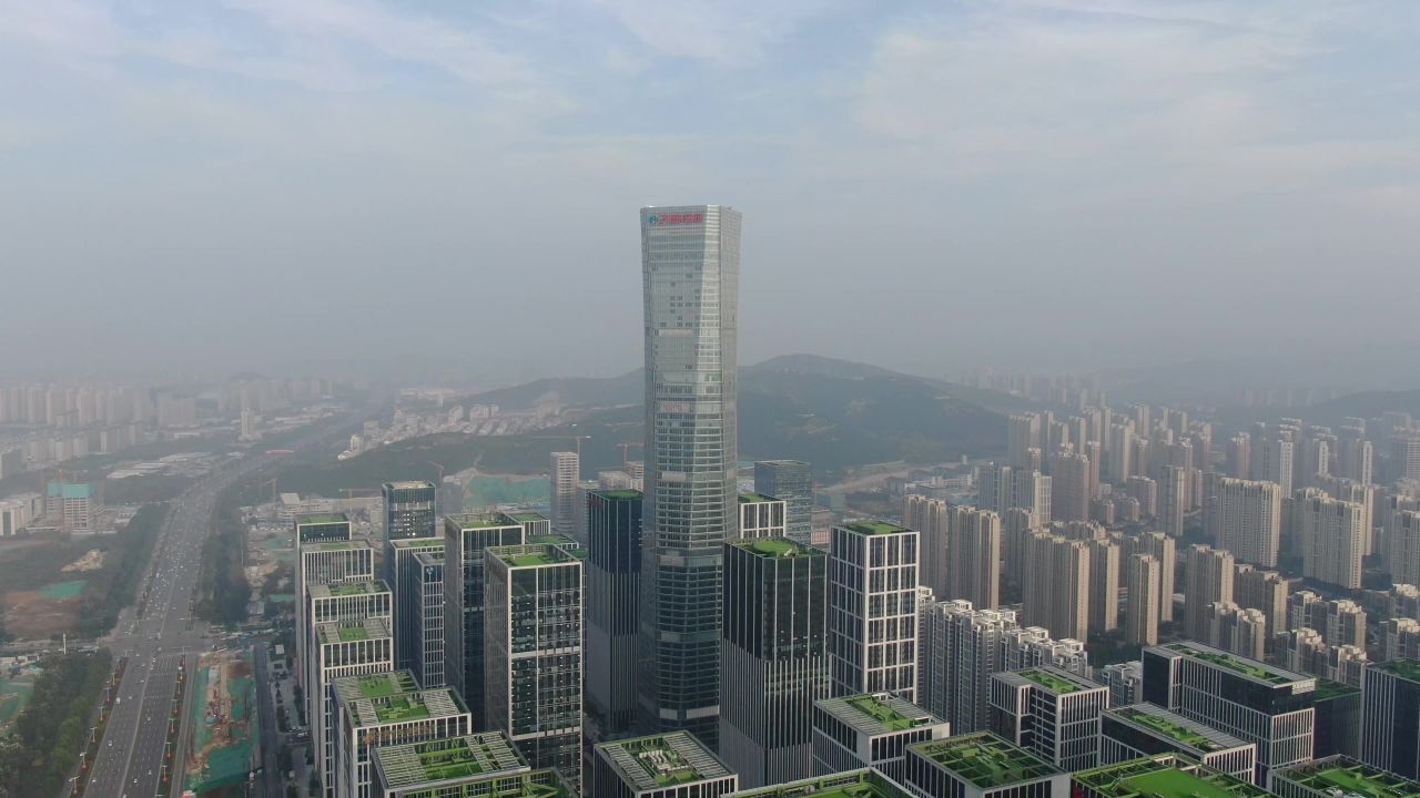 济南金融中心商务建筑航拍