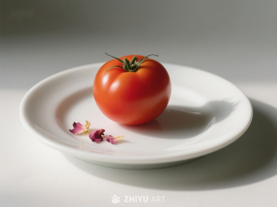 盘中红番茄与花瓣 211