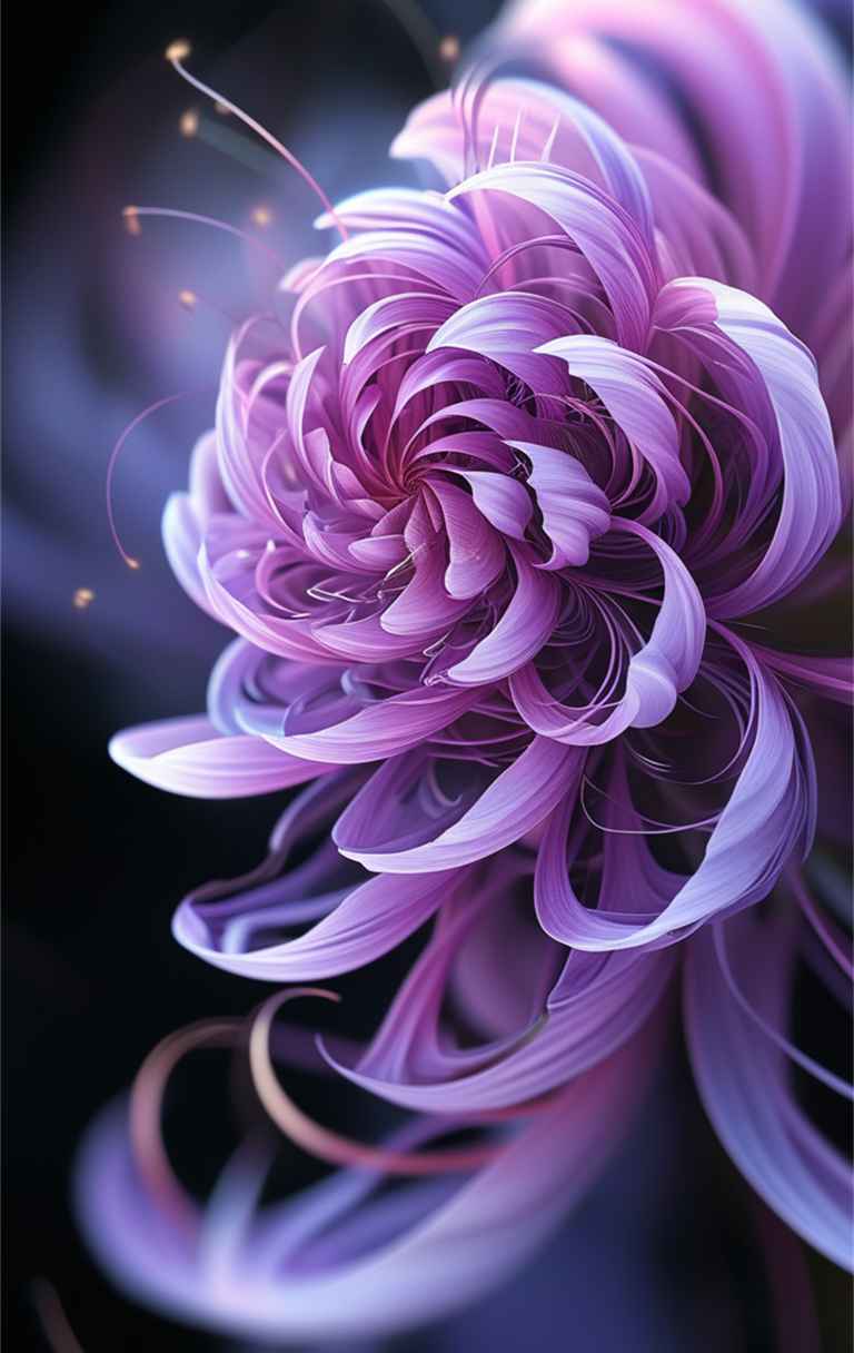 一朵紫色艺术花，花瓣呈螺旋状 6