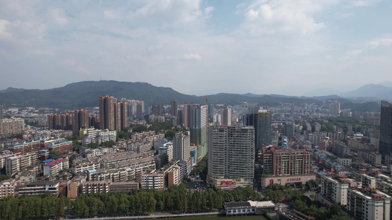 湖南郴州城市建设地标建筑航拍 