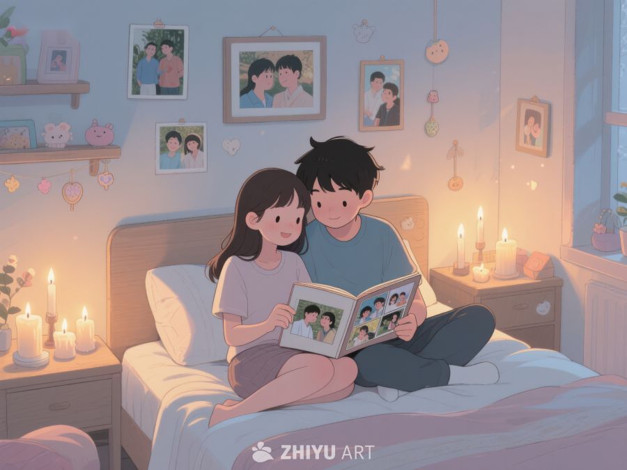 温馨夜晚，共读相册 805