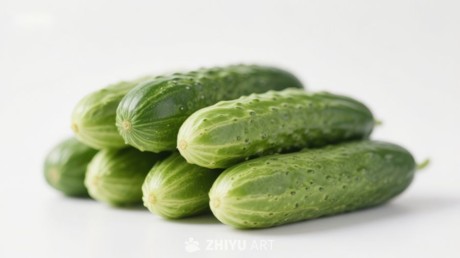 新鲜黄瓜堆叠特写