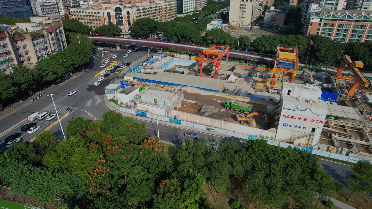 航拍福州打铁港公园