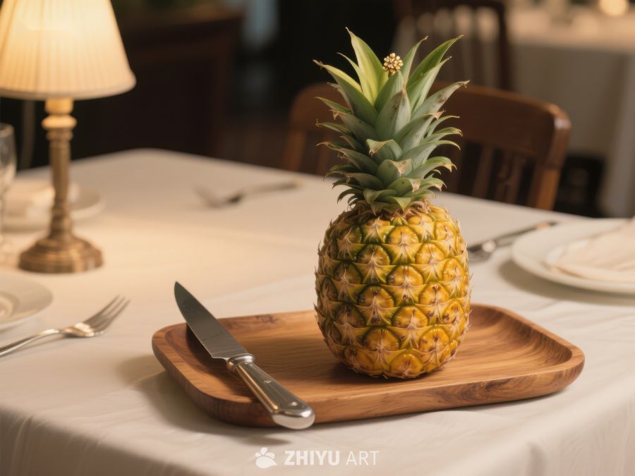 餐桌上的菠萝与刀具 32