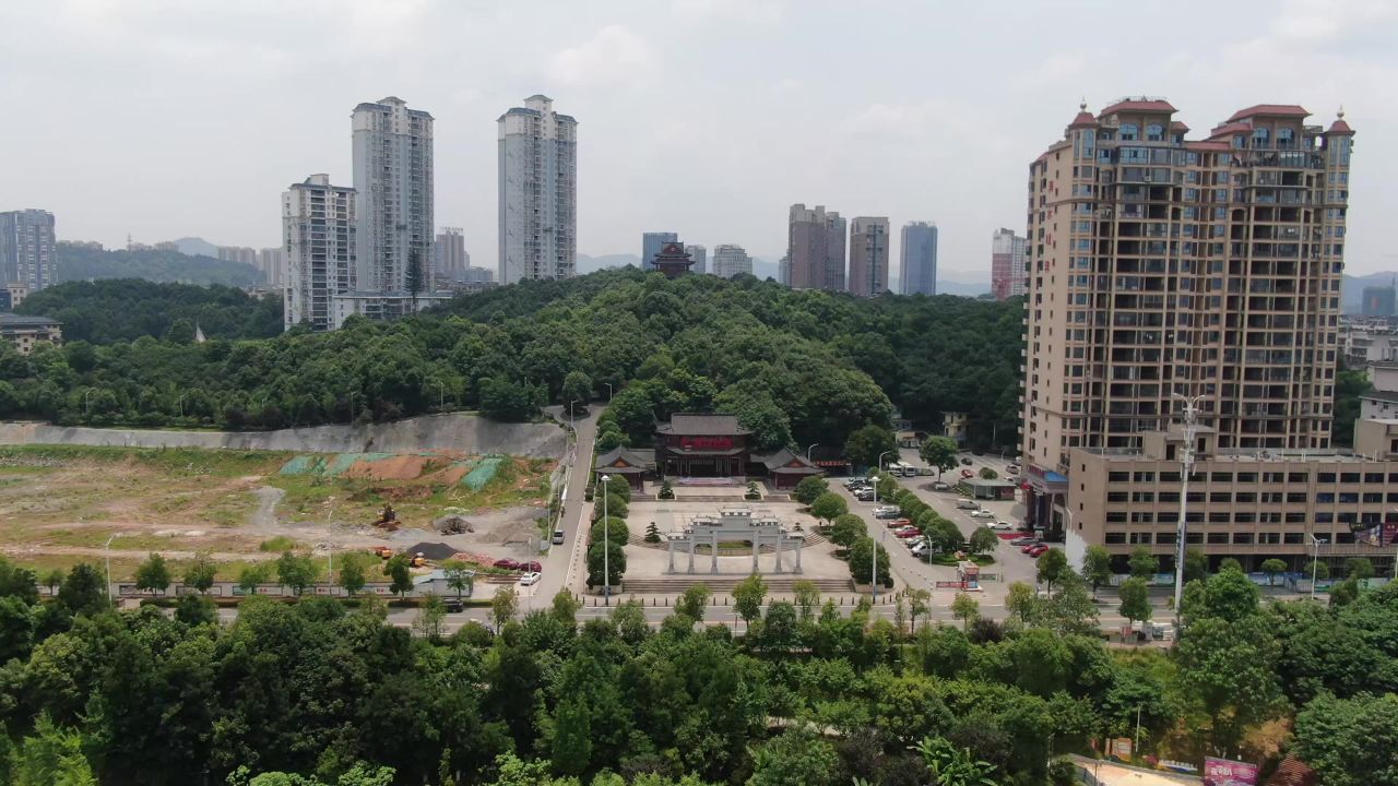 湖南怀化舞阳公园航拍