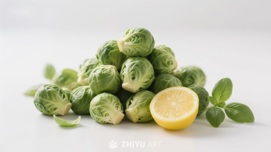 新鲜抱子甘蓝与柠檬