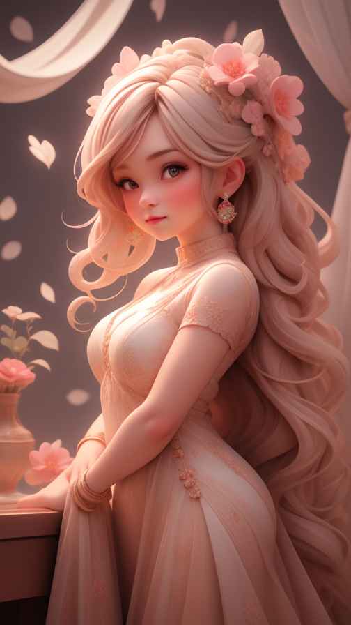 粉色女孩治愈系