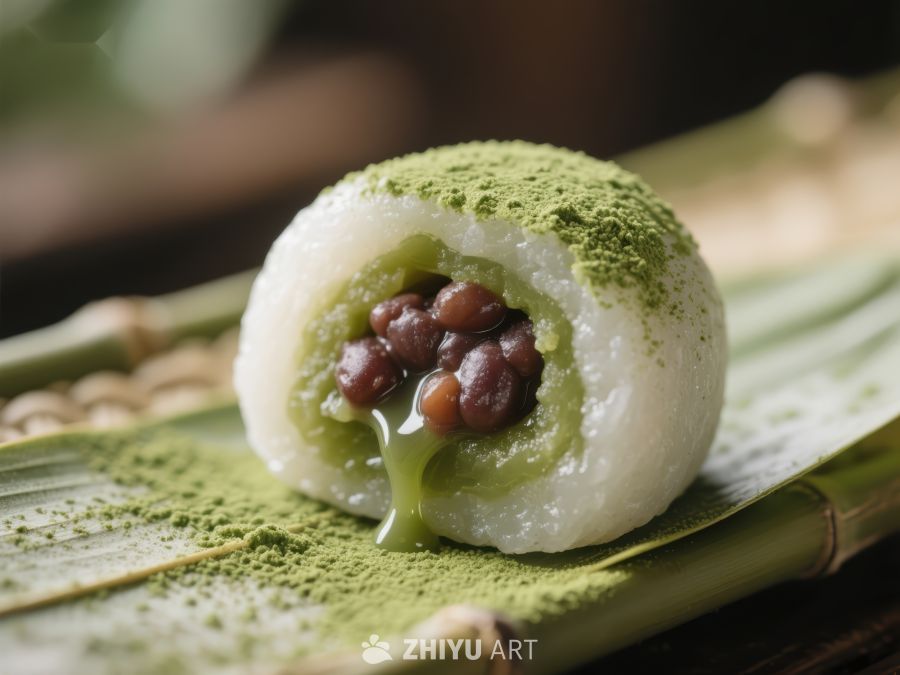 抹茶红豆糯米卷 386