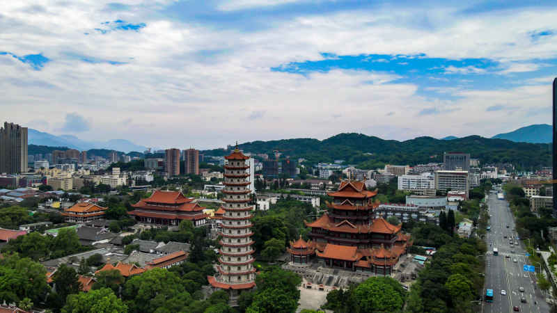 福建福州城市风光航拍摄影图