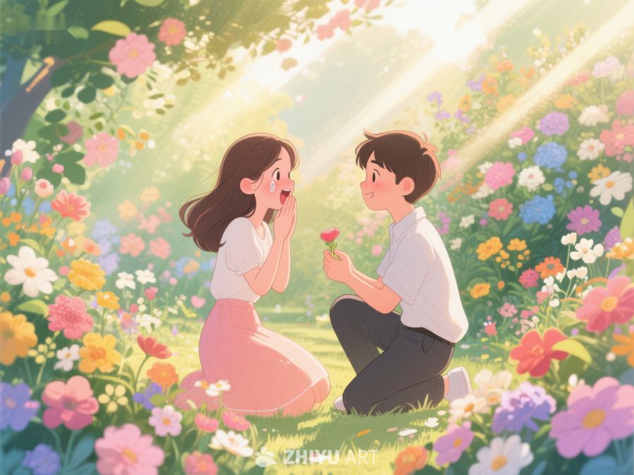 花园中浪漫求婚瞬间 365