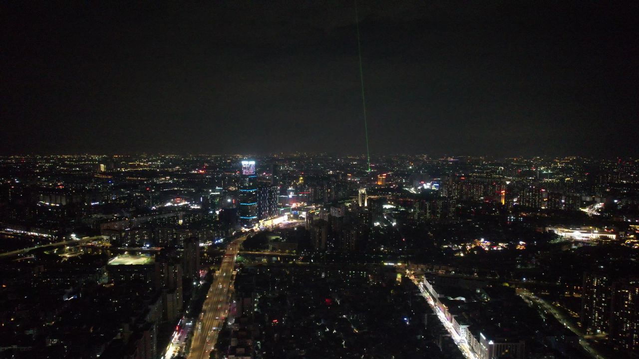 广东东莞城市夜景灯光航拍