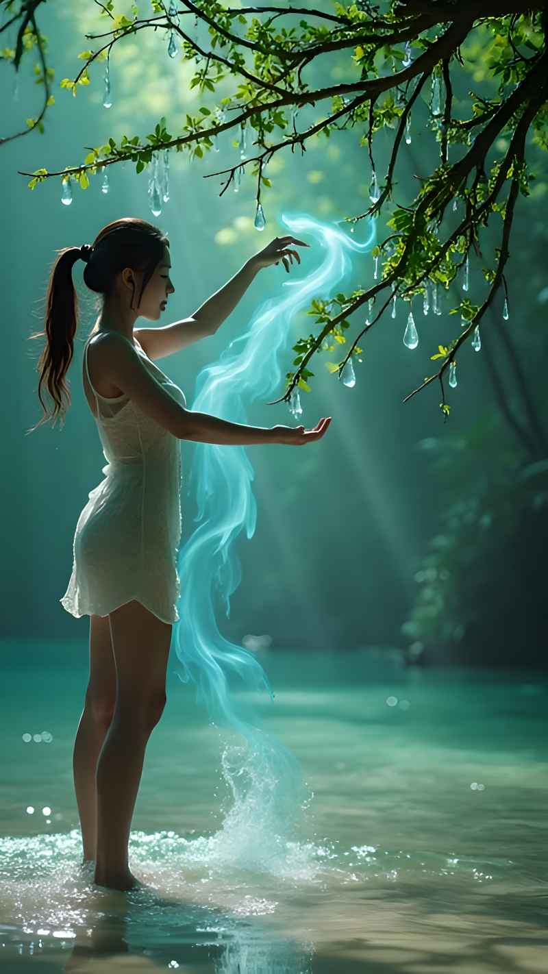 森林系白色连衣裙美女拍色 73