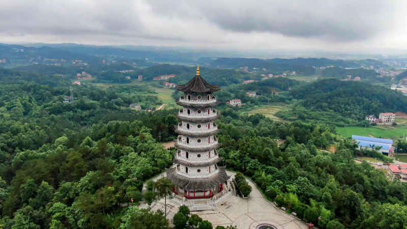 城市地标湖南双峰文塔公园