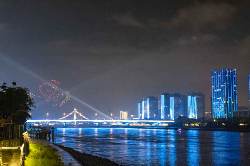 福建福州城市烟花灯光秀