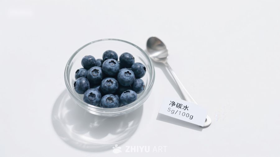 蓝莓与净碳水标签的健康展示