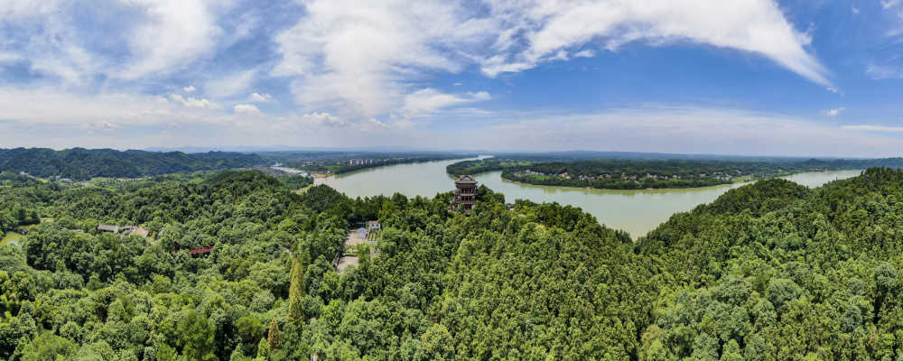 湖南常德桃花源5A景区全景图航拍